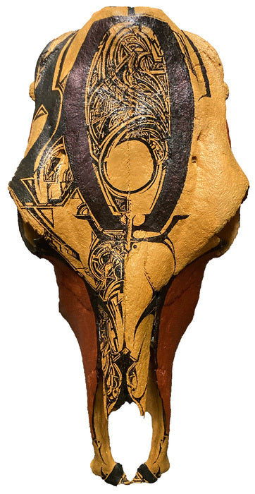 Occlusion, 2022, mixed media, 18.5 x 8.5 x 7 in. / 46.99 x 21.59 x 17.78 cm.