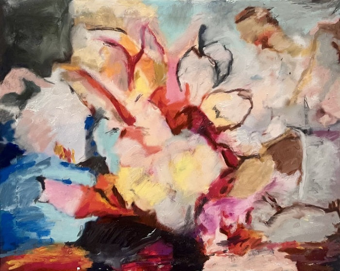 Tropical Floral #1, 2026, mixed media on canvas, 20 x 16 in. / 50.8 x 40.64 cm.