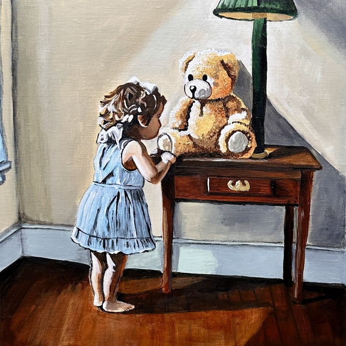 Margo in Conversation, 2026, acrylic, 10 x 10 in. / 25.4 x 25.4 cm.
