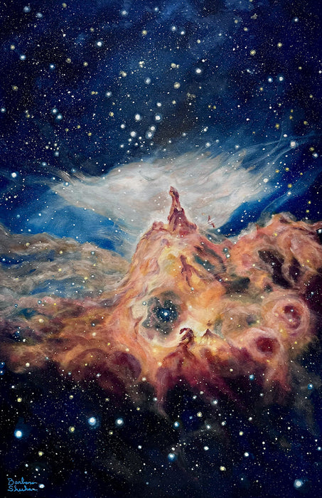 Star Cluster - Pismis 24, 2026, oil paint, 36 x 24 in. / 91.44 x 60.96 cm.