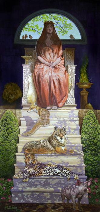 Circe's Throne, 2026, oil on panel, 18 x 40 in. / 45.72 x 101.6 cm.