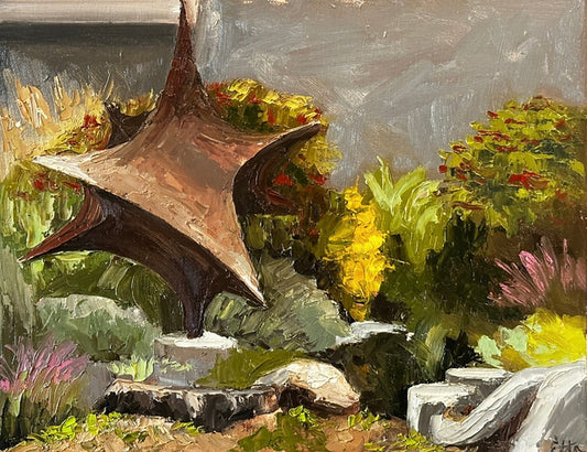 Sculpture Garden, 2025, oil on linen, 11 x 14 in. / 27.94 x 35.56 cm.