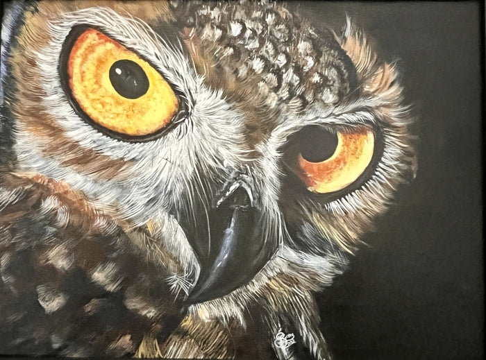 Owl 2, 2022, acrylic, 18 x 24 in. / 45.72 x 60.96 cm.