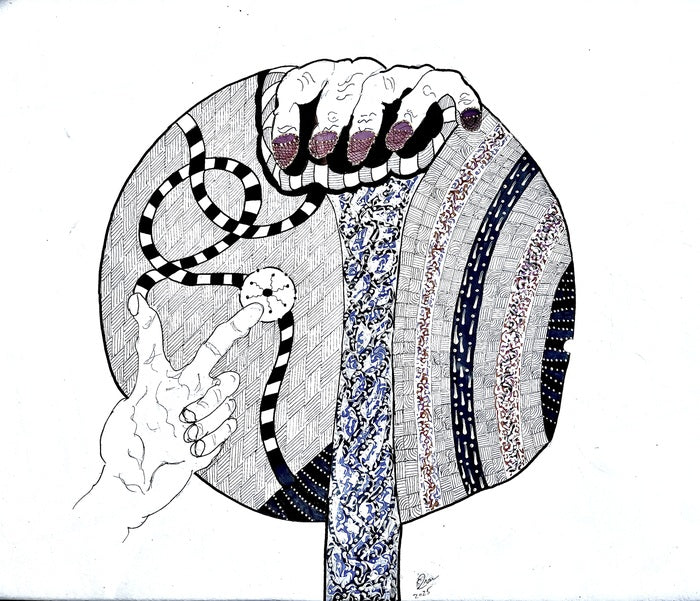 The Nuclear Option, 2025, ink and acrylic on paper, 19 x 24 in. / 48.26 x 60.96 cm.