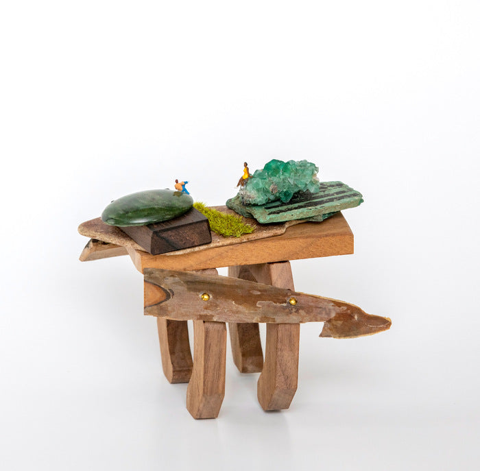 Isolation Island CUFF #4 w. Ancient Tusk, 2025, mixed media, 4 x 5 x 3.5 in. / 10.16 x 12.7 x 8.89 cm.