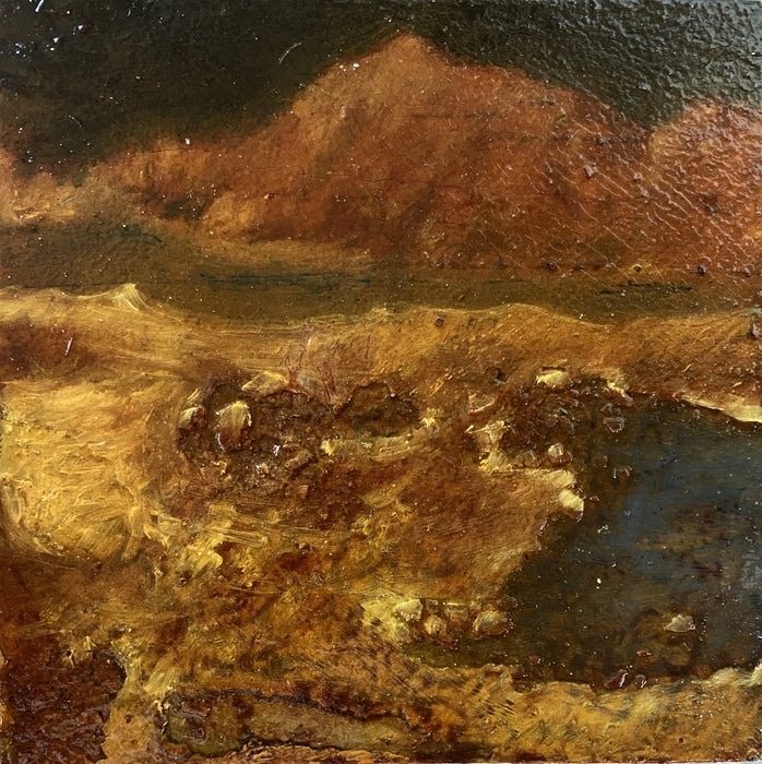 Dead Sea, 2017, egg tempera on wood panel, 5 x 5 in. / 12.7 x 12.7 cm.