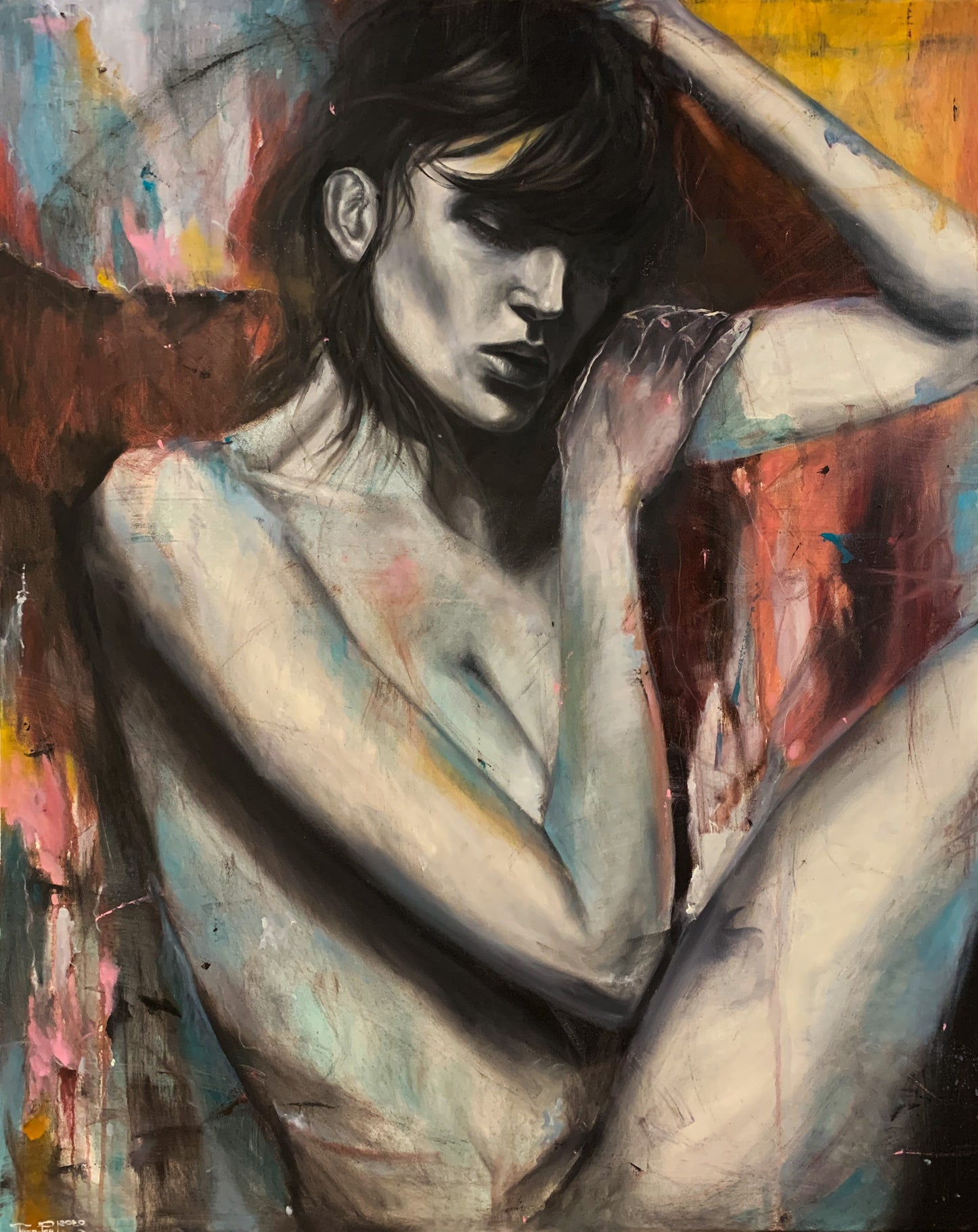 Blue Lungs, 2023, oil on canvas, 60 x 48 in. / 152.4 x 121.92 cm.