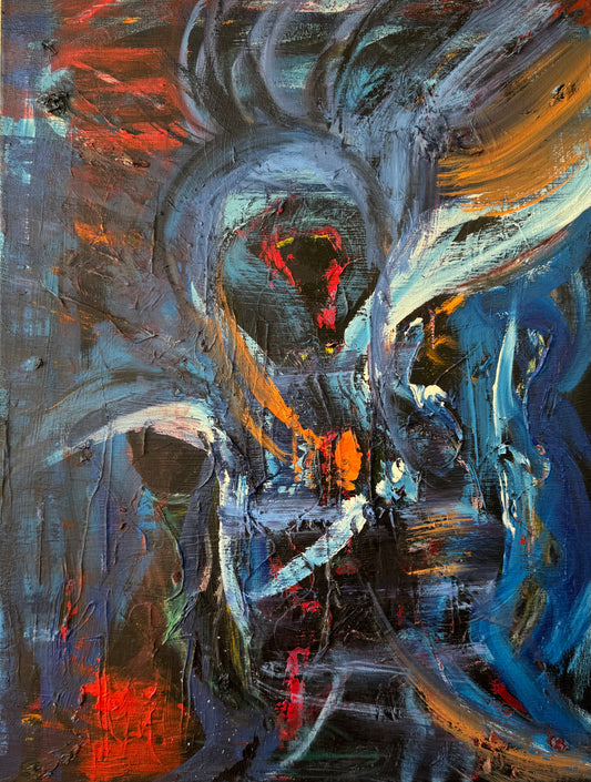 Abstract #1009, 2025, mixed media on canvas, 18 x 24 in. / 45.72 x 60.96 cm.