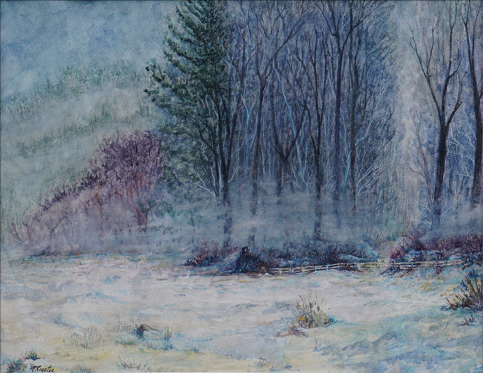 A Winter Fog, 2024, watercolor, 11 x 14 in. / 27.94 x 35.56 cm.