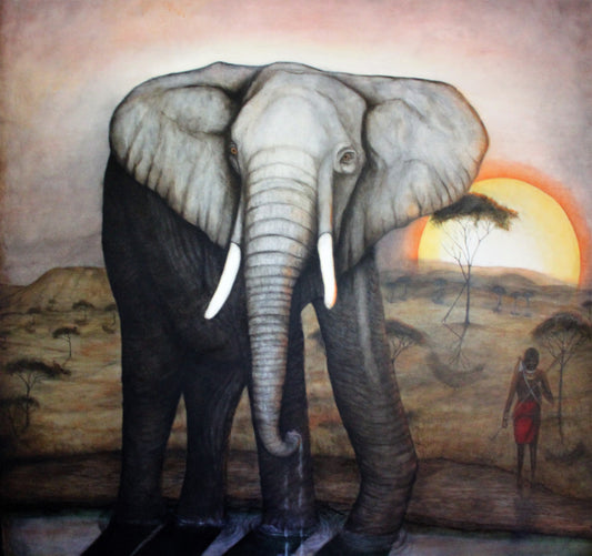 African Sunset, 2014, oil on canvas, 48 x 48 in. / 121.92 x 121.92 cm.