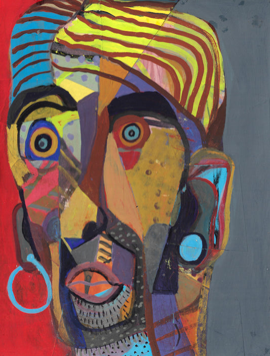 American Portraits from the Zeitgeist,No.1, 2025, acrylic on paper, 12 x 9 in. / 30.48 x 22.86 cm.