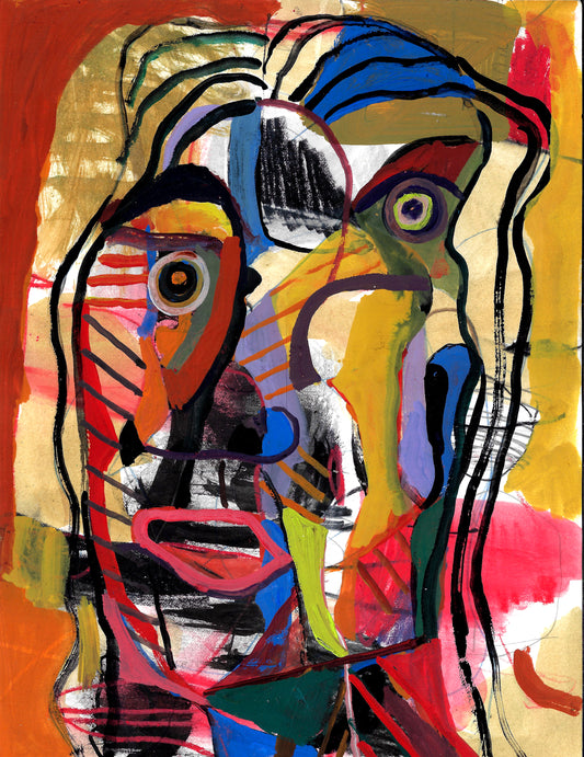 American Portraits from the Zeitgeist,No.3, 2025, acrylic on paper, 12 x 9 in. / 30.48 x 22.86 cm.