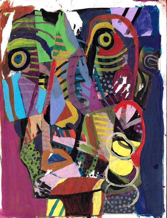 American Portraits from the Zeitgeist,No.5, 2025, acrylic on paper, 12 x 9 in. / 30.48 x 22.86 cm.