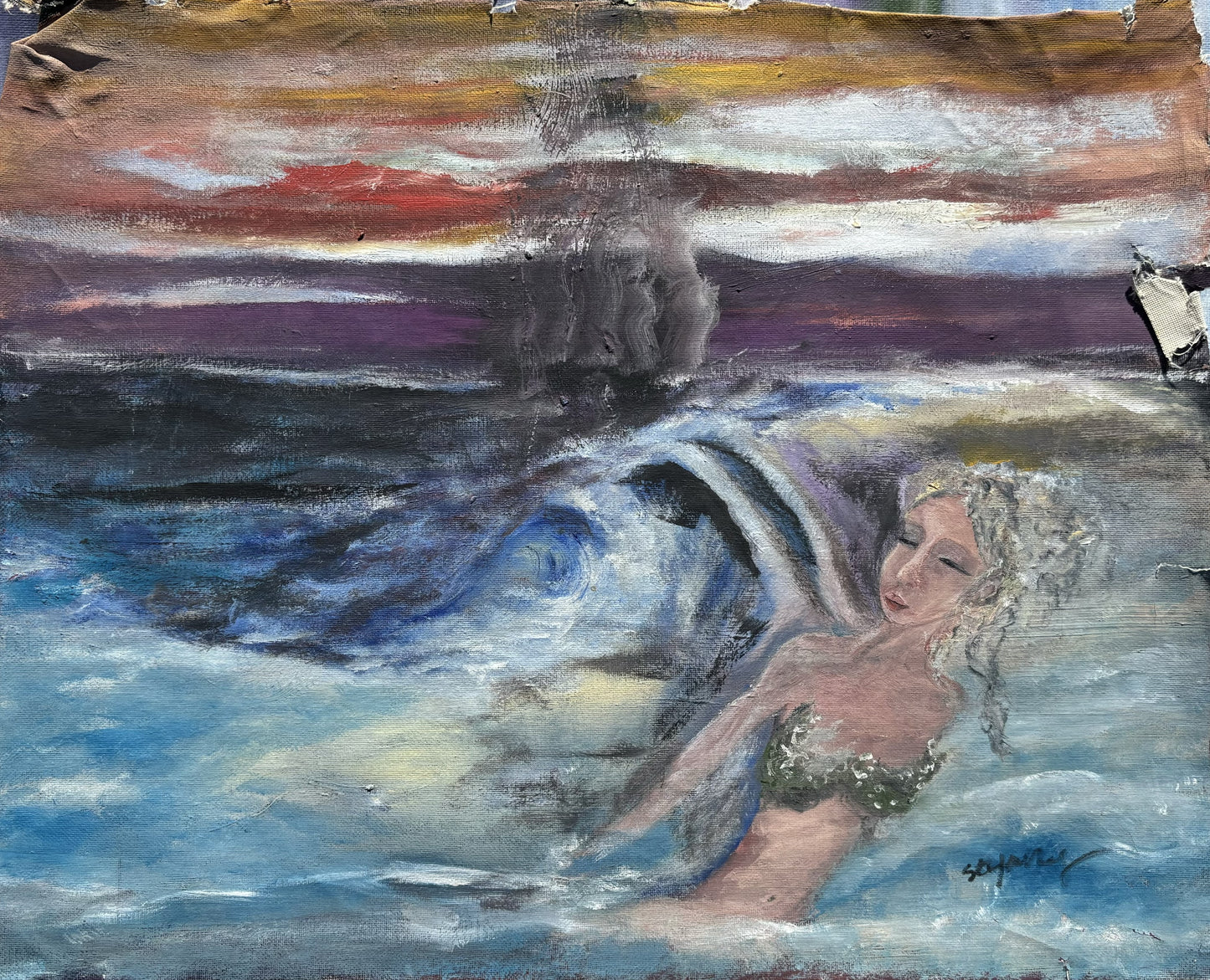 Angel of the Ocean, 2016, oil on canvas, 50 x 40 cm. / 19.6 x 15.7 in.