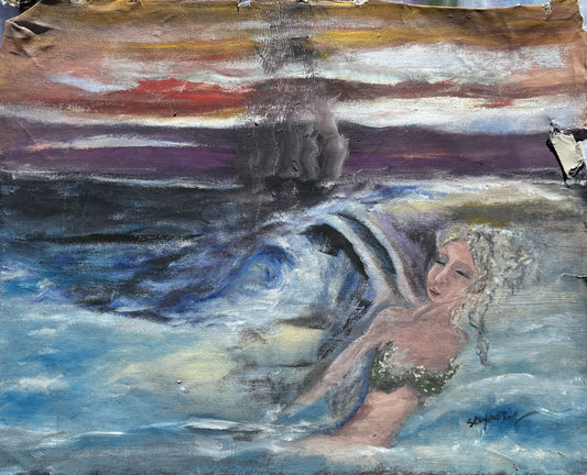 Angel of the Ocean, 2016, oil on canvas, 50 x 40 cm. / 19.6 x 15.7 in.