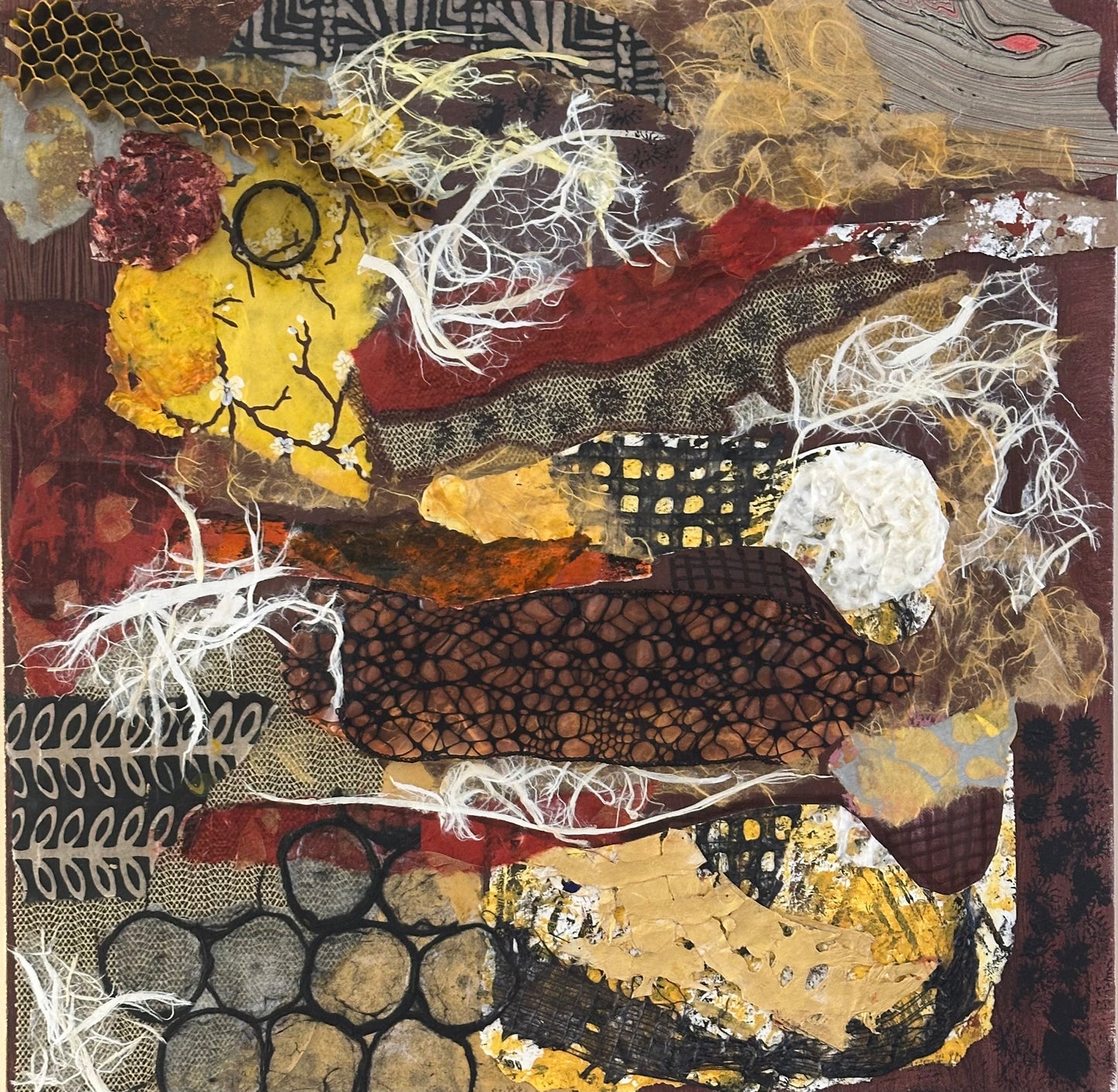 Artistic Fabrication, 2025, mixed media collage, 24 x 23 in. / 60.96 x 58.42 cm.