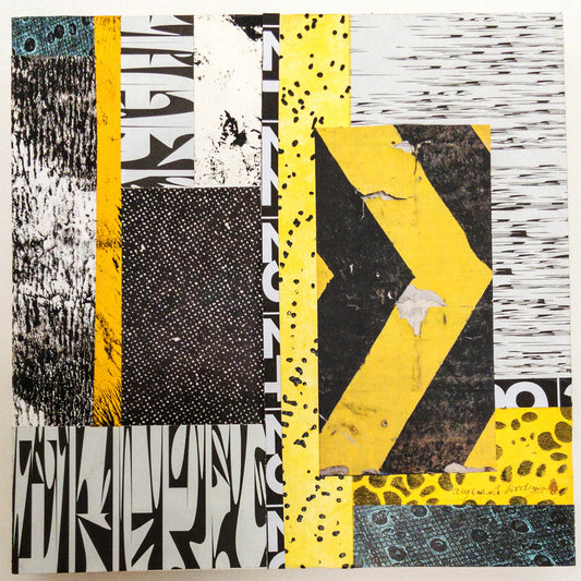 "Walking to the Light", 2025, collage, 8 x 8 in. / 20.32 x 20.32 cm.