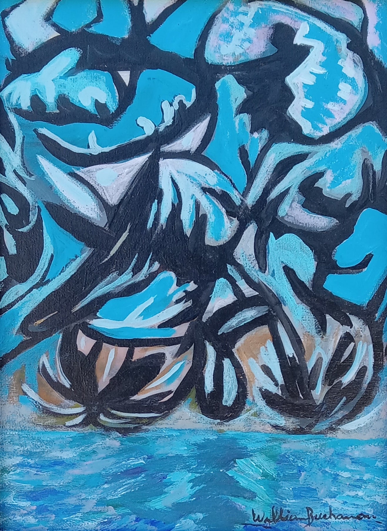 Attack Upon The Guardians of Memory No.6, 2024, acrylic on canvas, 12 x 9 in. / 30.48 x 22.86 cm.