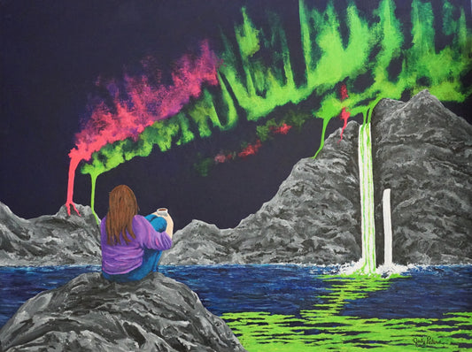 Aurora Borealis, 2024, acrylic on canvas, 20 x 24 in. / 50.8 x 60.96 cm.