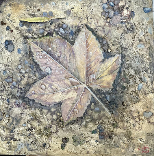 Autumn Leaf, 2024, mixed media, 20 x 20 in. / 50.8 x 50.8 cm.