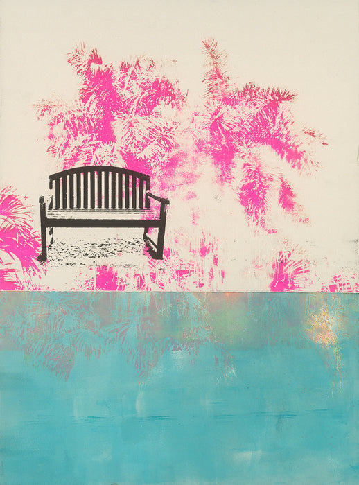 Bench, 2024, mono print, 50 x 43 in. / 127 x 109.22 cm.