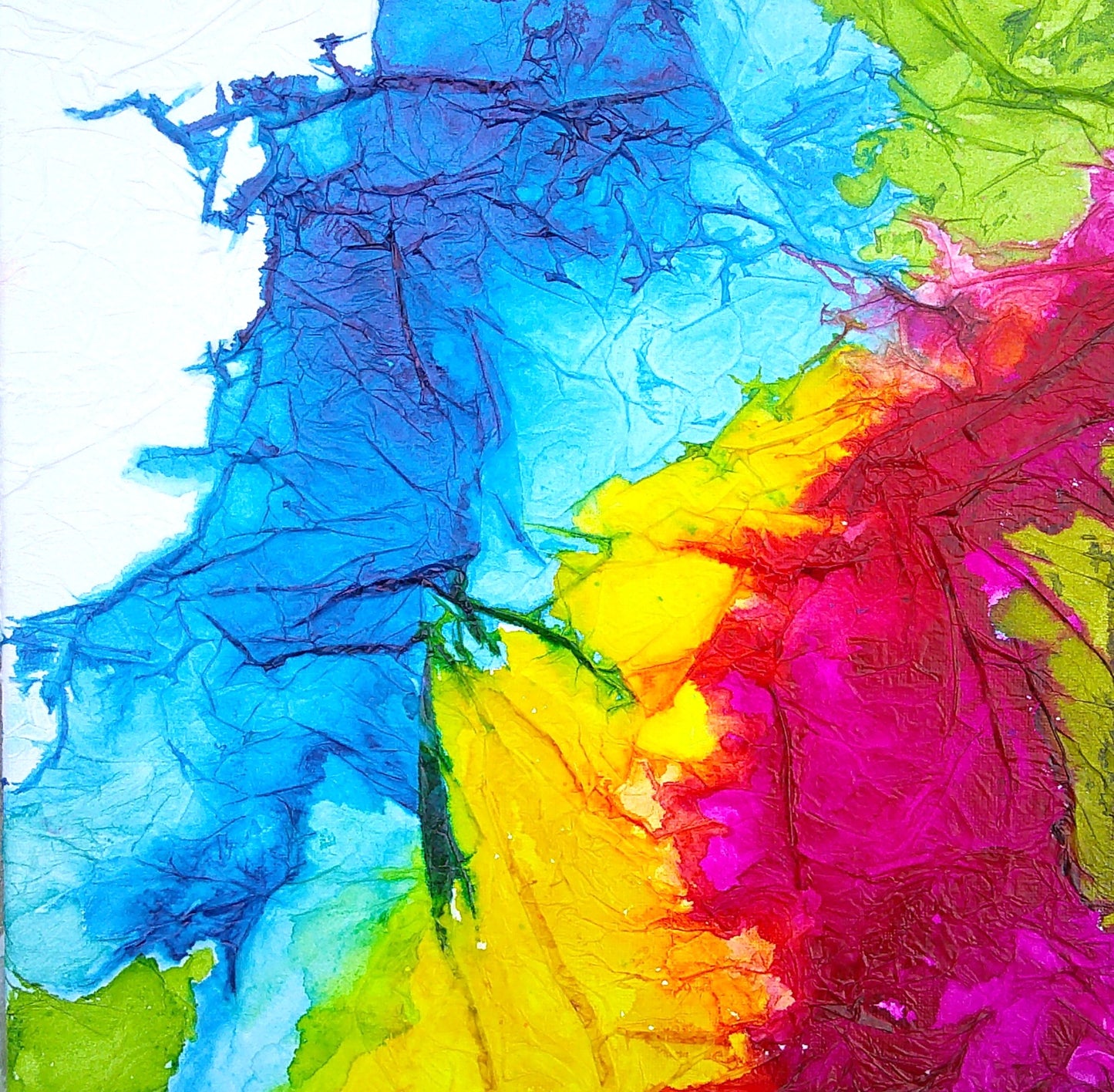 AND WHITE, 2026, alcohol ink on canvas, 12 x 12 in. / 30.48 x 30.48 cm.