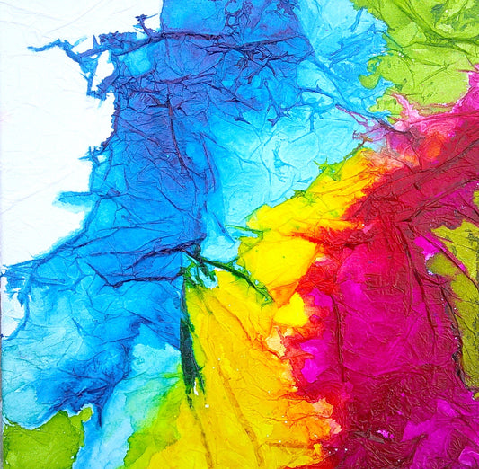 AND WHITE, 2026, alcohol ink on canvas, 12 x 12 in. / 30.48 x 30.48 cm.
