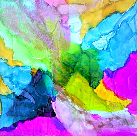 KALEIDOSCOPE, 2026, alcohol ink on canvas, 12 x 12 in. / 30.48 x 30.48 cm.