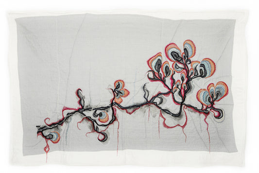 Blossom, 2021, embroidery, 31 x 46 in. / 78.74 x 116.84 cm.