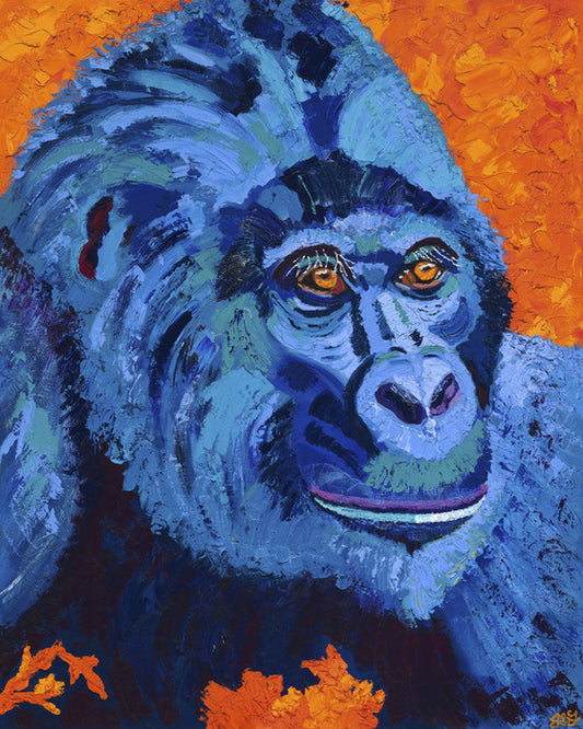 Blue Gorilla, 2022, oil on canvas, 60 x 48 in. / 152.4 x 121.92 cm.