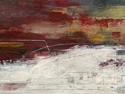 Burning From the Inside, 2023, mixed media, 19 x 24 in. / 48.26 x 60.96 cm.