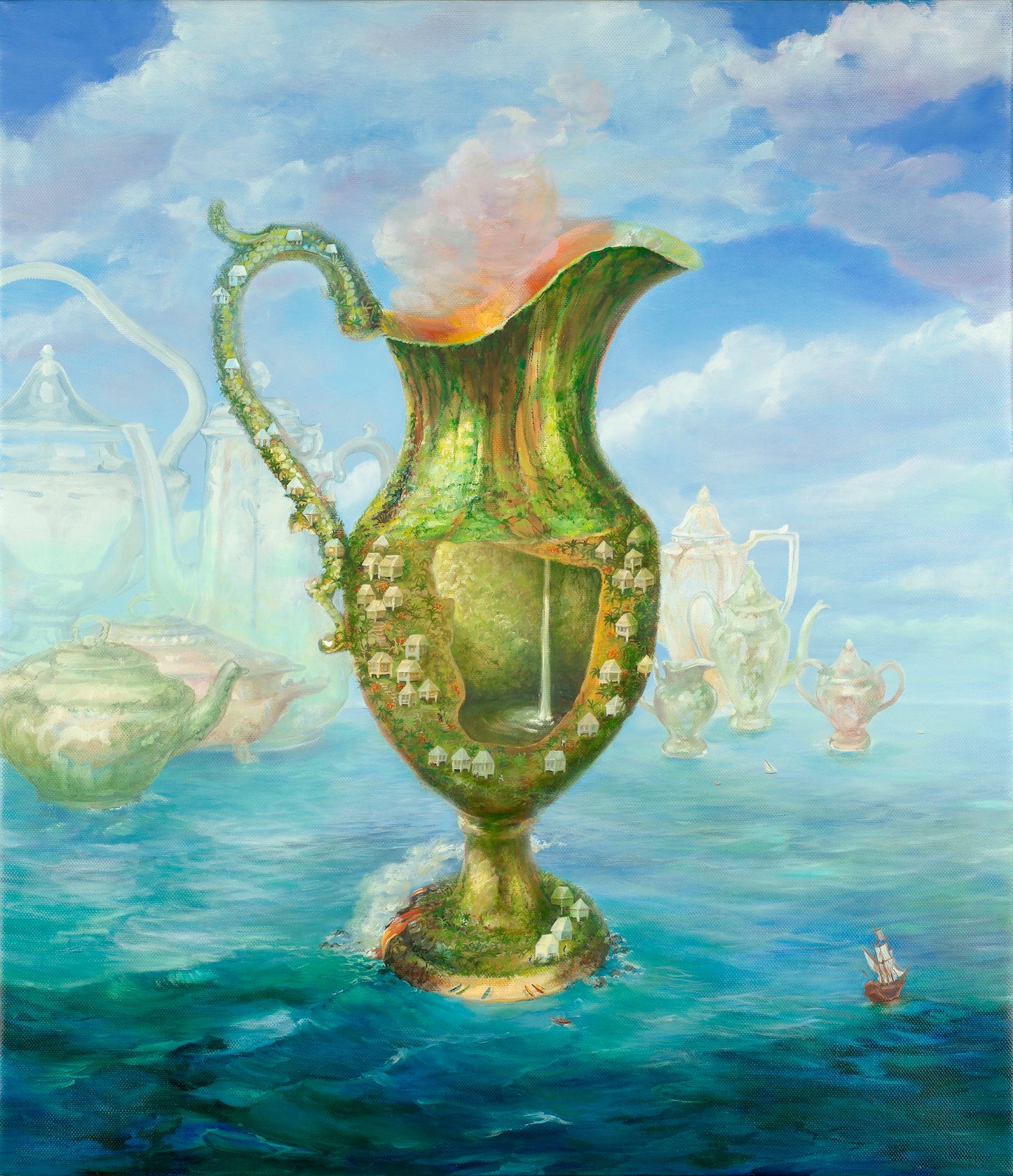 Civilization in Silver - Tropics, 2017, oil, 26 x 30 in. / 66.04 x 76.2 cm.