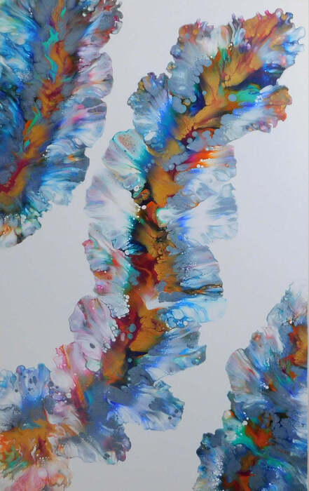 Colorful Coral, 2022, acrylic on canvas, 30 x 48 in. / 76.2 x 121.92 cm.