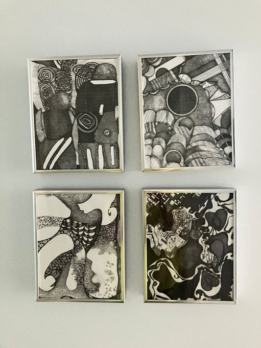 DENSITY (Series #1-4), 2026, black ink on paper, 8 x 11 in. / 20.32 x 27.94 cm.