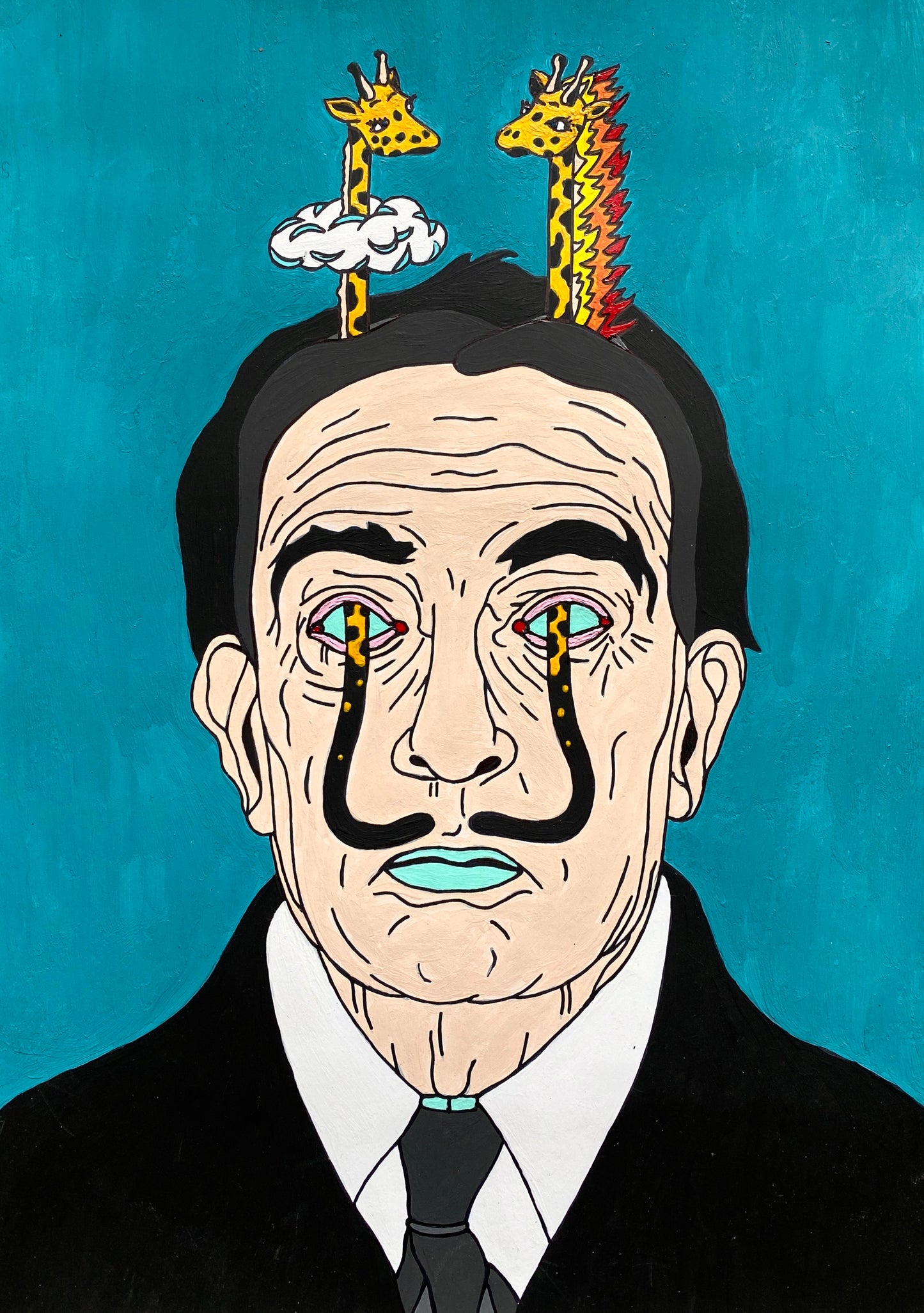 Dali, 2023, mixed media on paper, 29.7 x 21 cm. / 11.7 x 8.8 in.