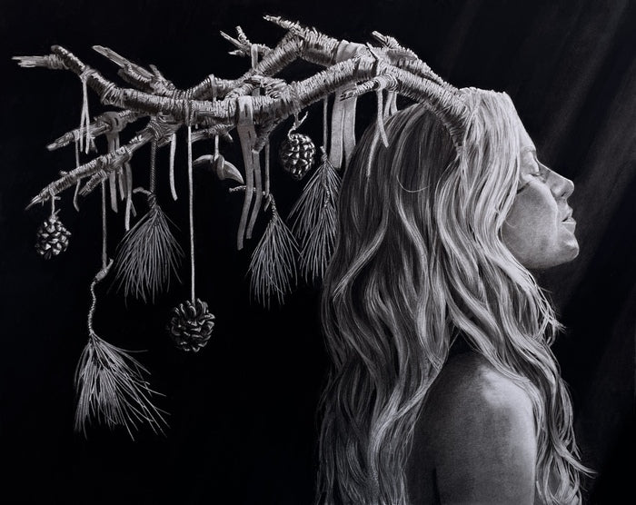 Dark Winter, 2024, charcoal, graphite and ink, 17 x 23 in. / 43.18 x 58.42 cm.