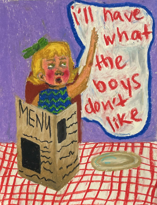 Defy ‘em Young, 2023, oil pastels, 14 x 11 in. / 35.56 x 27.94 cm.