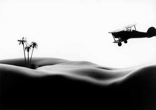 Desert Biplane, 2012, black and white photography, 20 x 24 in. / 50.8 x 60.96 cm.