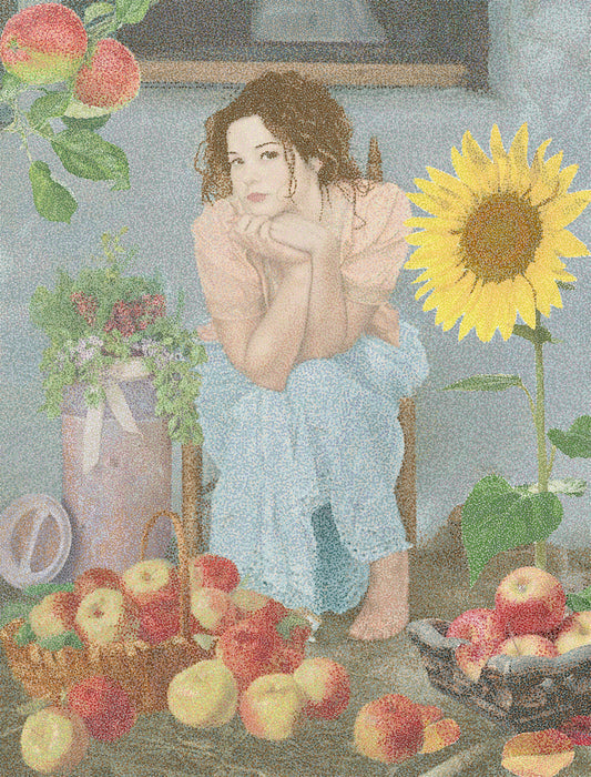 Apple Picking Season, 2026, digital painting, 20 x 28 in. / 50.8 x 71.12 cm.