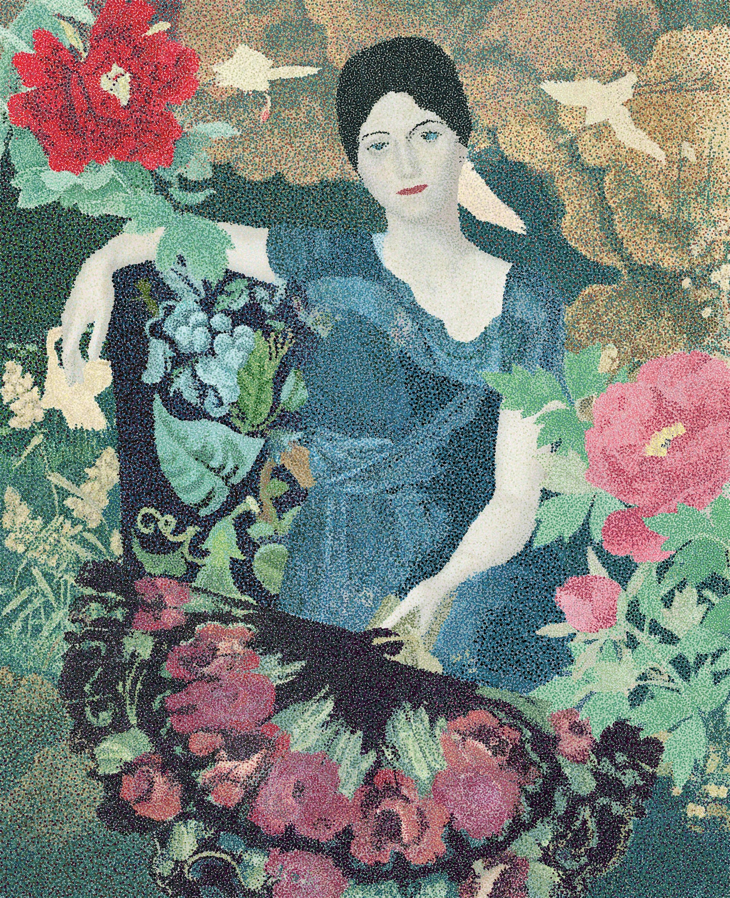 La Dama con Abinico, 2026, digital painting, 17 x 23 in. / 43.18 x 58.42 cm.