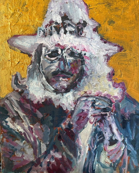 Dr John, 2024, oil and mixed media, 24 x 18 in. / 60.96 x 45.72 cm.