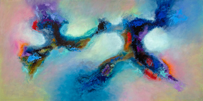 Dreams Of Joy, 2024, oil/ mixed media on canvas, 72 x 36 in. / 182.88 x 91.44 cm.