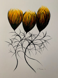 Entwined Bulbs, 2020, watercolor on watercolor paper, 18 x 24 in. / 45.72 x 60.96 cm.