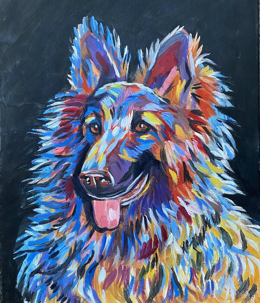 Faithful Friend, 2024, acrylic on canvas, 16 x 20 in. / 40.64 x 50.8 cm.