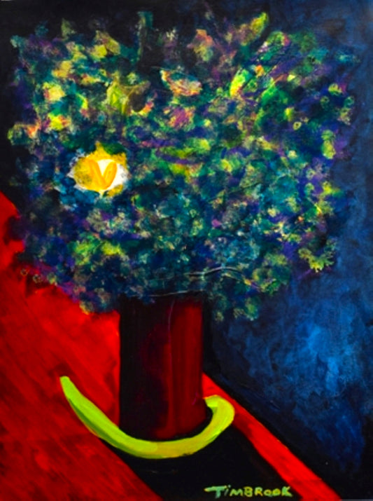 FLOWERS FOR VINCE Series #10, 2026, acrylic on canvas paper, 12 x 16 in. / 30.48 x 40.64 cm.