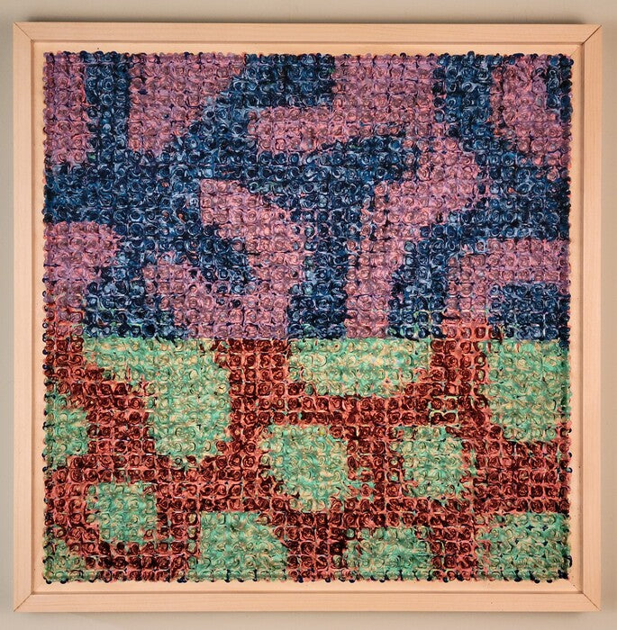 Geomorphology #11, 2024, acrylic on grid, 26 x 26 in. / 66.04 x 66.04 cm.