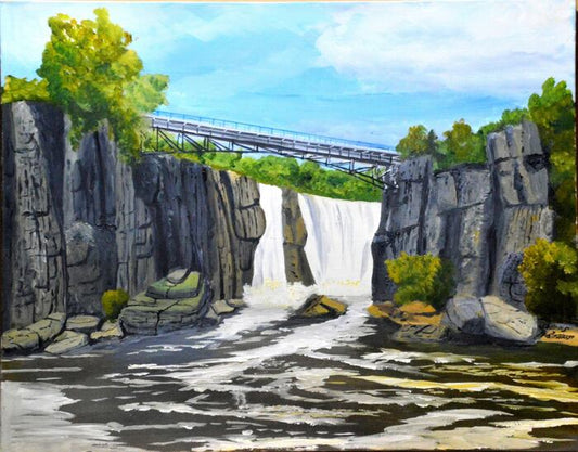 Great Falls Paterson NJ, 2022, oil, 22 x 28 in. / 55.88 x 71.12 cm.