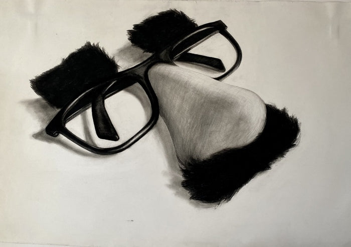 Groucho, 2020, charcoal on paper, 48 x 32 in. / 121.92 x 81.28 cm.