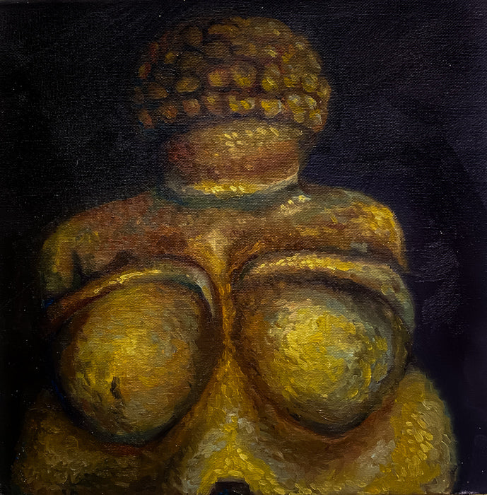 I Am a Deity 1, 2023, oil on canvas, 12 x 12 in. / 30.48 x 30.48 cm.