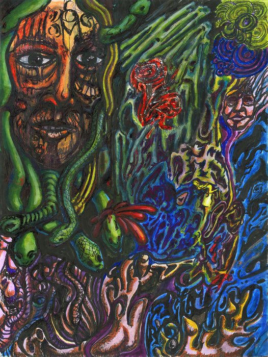 Medusomorphogenus, 2023, mixed media, 7.75 x 5.75 in. / 19.6 x 14.6 cm.